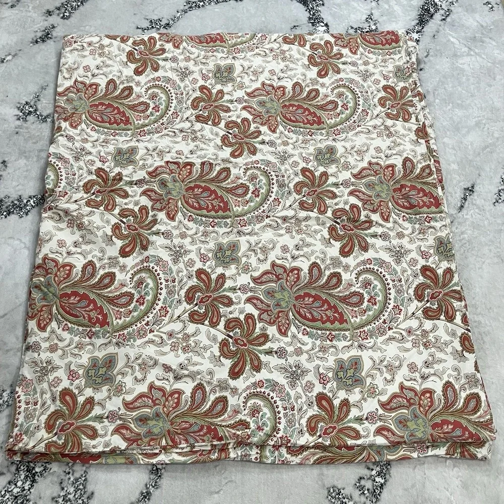 Pottery Barn Paisley Duvet Cover King Cotton Multicolor Floral Paisley Bedding
